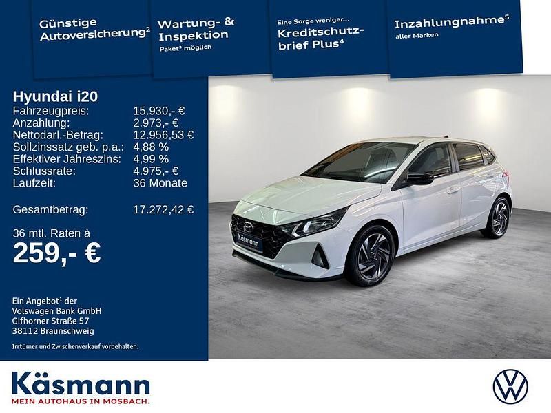 Weiß Gebraucht 2023 Hyundai i20 GO! Limousine | 15.930 € - Bild 1/4