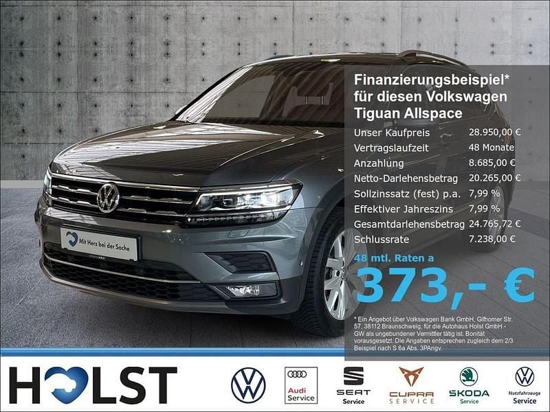 Grau Gebraucht 2021 VW Tiguan Allspace Highline SUV | 28.950 € (Fairer Preis) - Bild 1/4