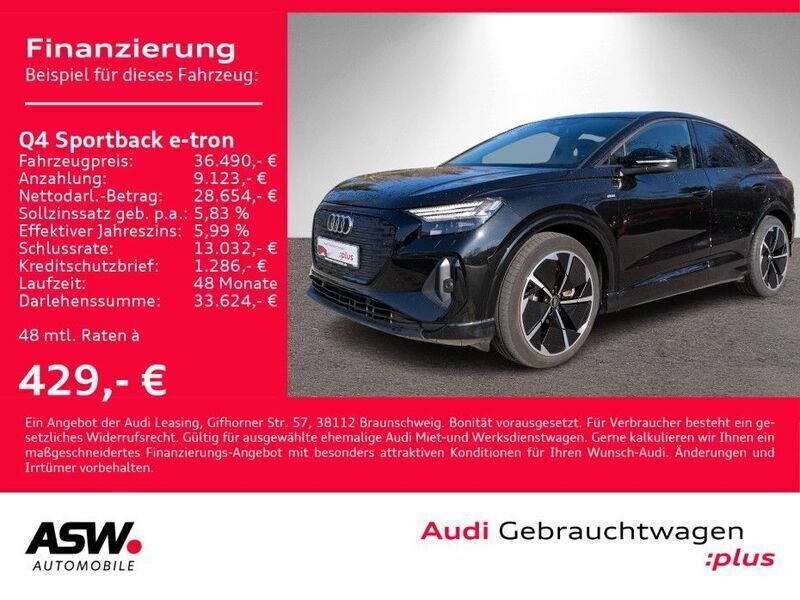 Mythosschwarz metallic Gebraucht 2022 Audi Q4 Sportback e-tron Ambiente SUV | 36.490 € (Superpreis) - Bild 1/4