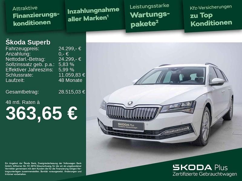 Candyweiß Gebraucht 2020 Skoda Superb Ambition Kombi | 24.299 € (Fairer Preis) - Bild 1/4