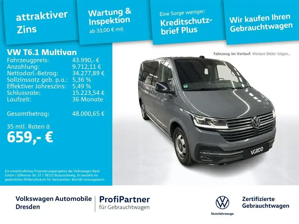 Gebraucht VW Multivan Comfortline 150 PS (110 kW) 2022 Pure grey Van / Kleinbus