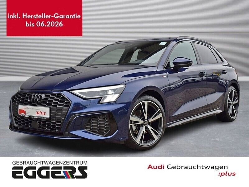 Blau Gebraucht 2024 Audi A3 Sportback S-Line Limousine | 41.480 € (Teuer) - Bild 1/4