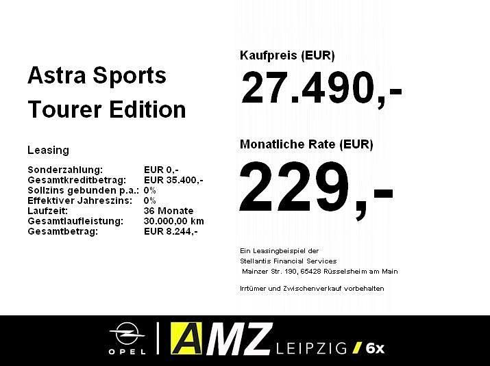 Neu Opel Astra Edition 131 PS (96 kW) 2025 Karbon schwarz Kombi