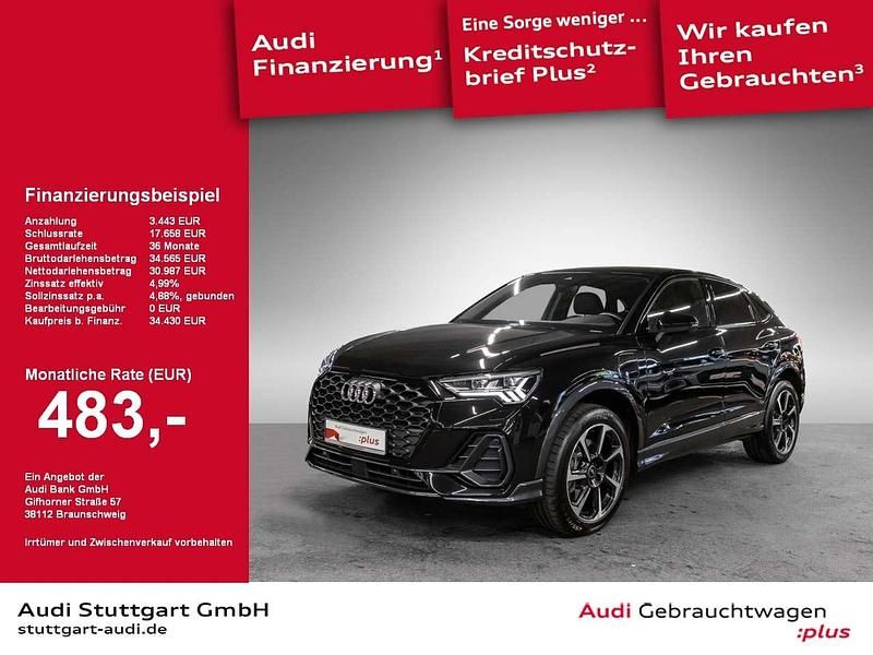 Mythosschwarz metallic Gebraucht 2022 Audi Q3 Sportback S-Line SUV | 34.430 € (Fairer Preis) - Bild 1/2
