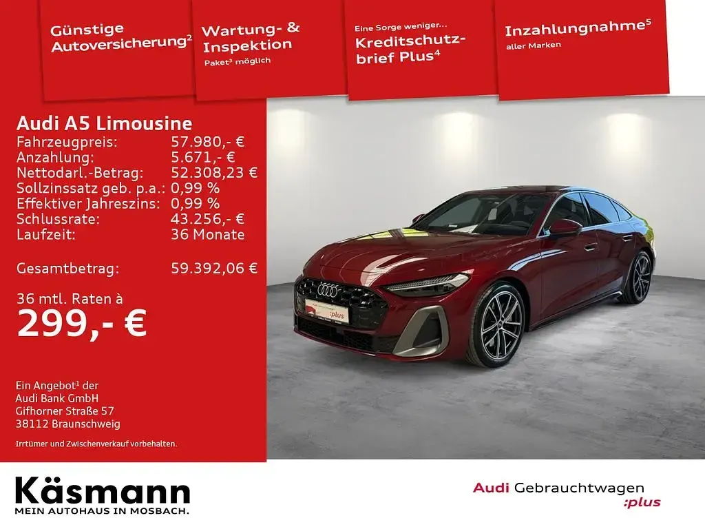 Gebraucht Audi A5 Ambiente 299 PS (219 kW) 2025 Grenadinerot metallic Limousine