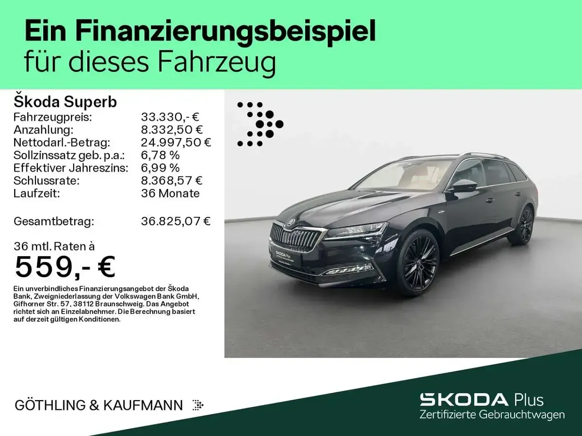 Gebraucht Skoda Superb LAURIN & KLEMENT 200 PS (147 kW) 2023 Blackmagic perleffekt Kombi
