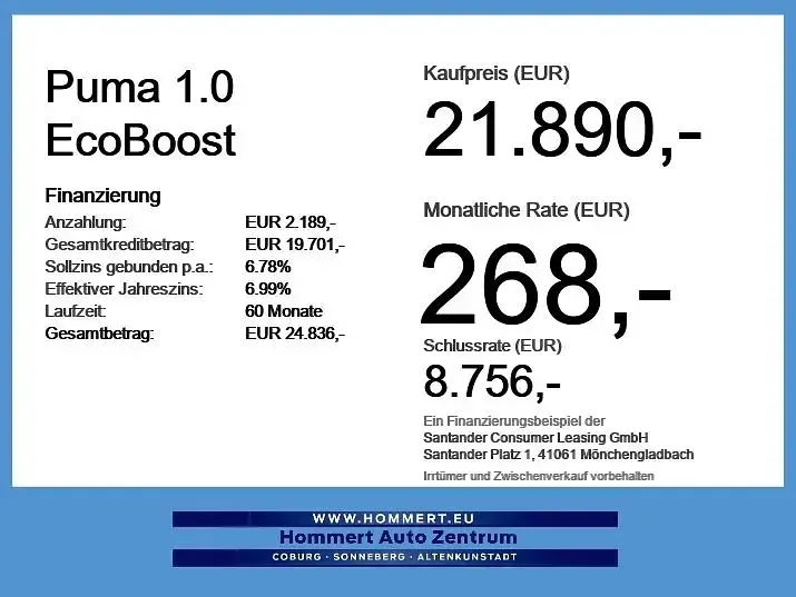 Gebraucht Ford Puma 125 PS (91 kW) 2025 Obsidianschwarz metallic Limousine