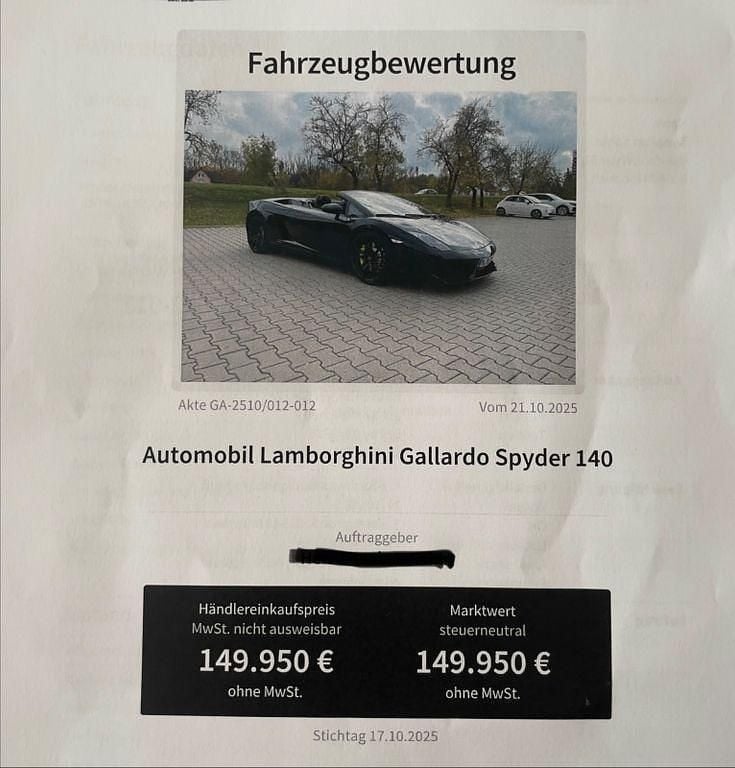 Gebraucht Lamborghini Gallardo 560 PS (411 kW) 2012 Schwarz Cabrio