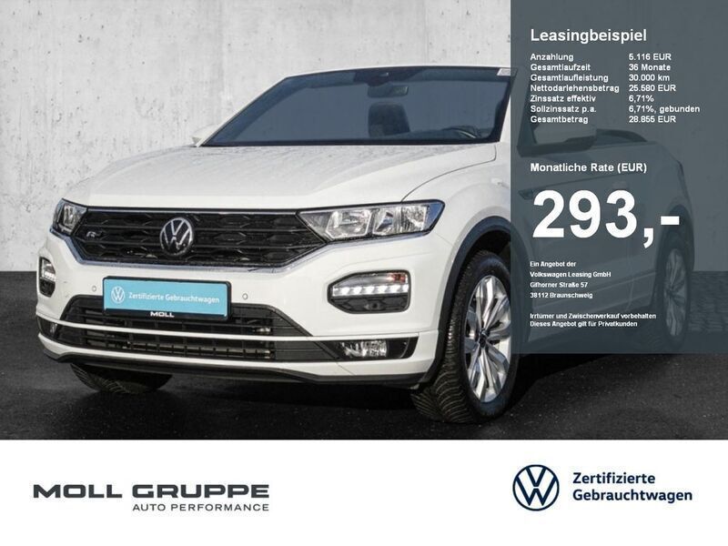 Schwarz Gebraucht 2022 VW T-Roc Cabriolet R-line Cabrio | 24.980 € (Superpreis) - Bild 1/4