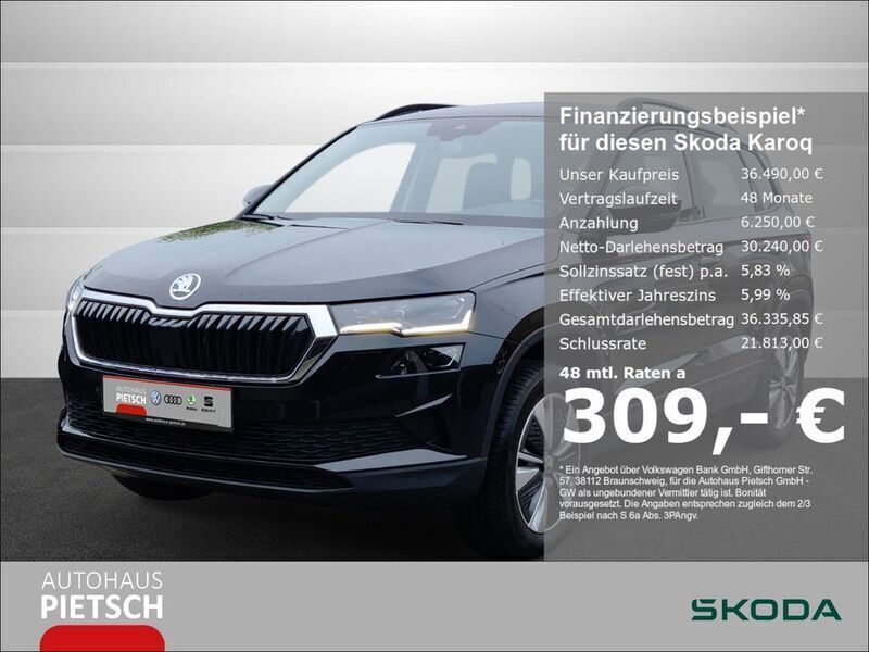 Schwarz Gebraucht 2023 Skoda Karoq Selection SUV | 36.490 € (Etwas zu teuer) - Bild 1/4