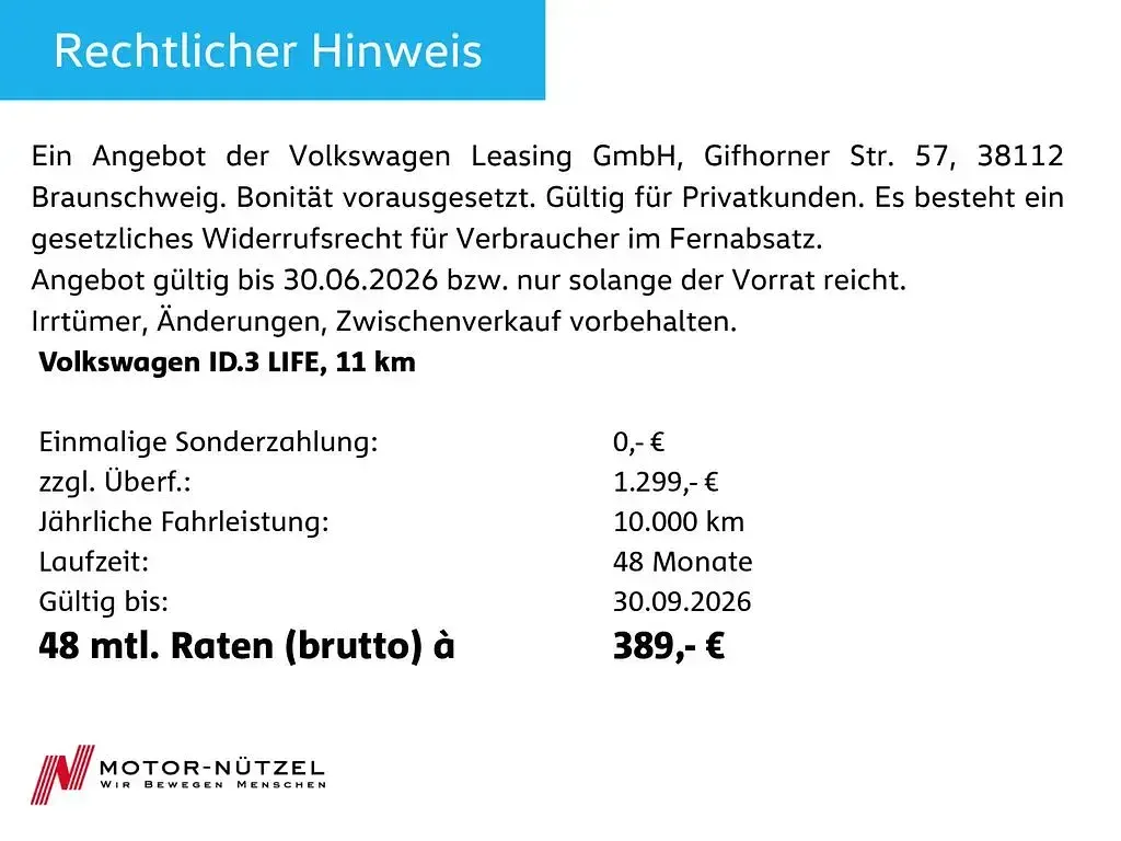 Neu VW ID.3 Style 125 kW (170 PS) 2026 Grau Kleinwagen