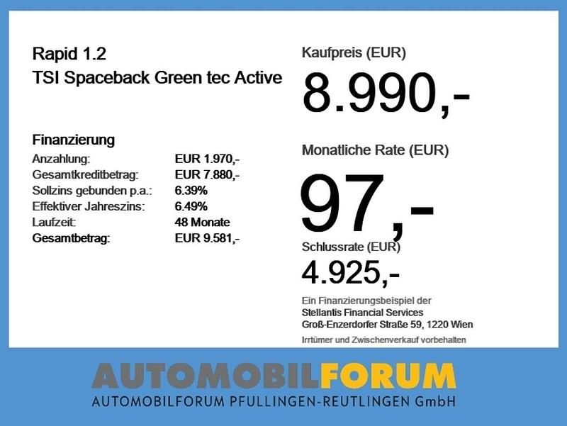 Second-hand Skoda Rapid Active 90 CP (66 kW) 2017 Alb Berlinǎ
