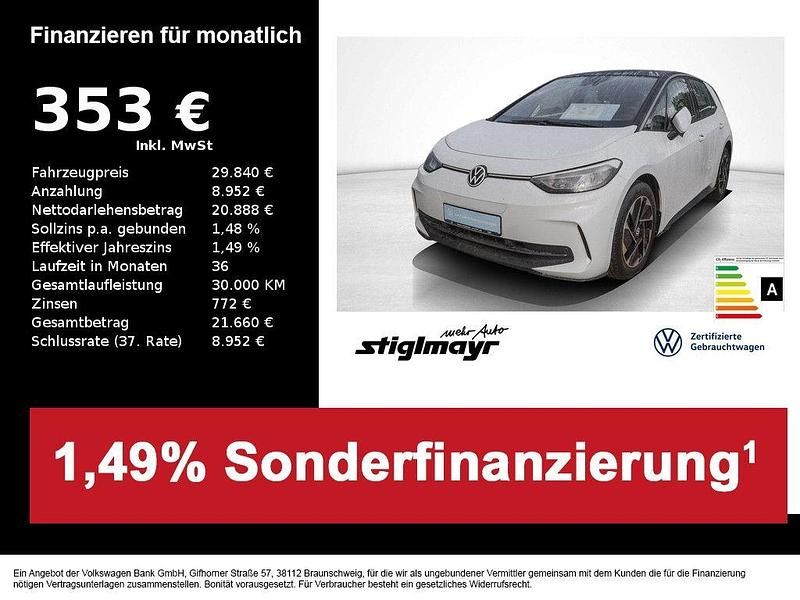 Gletscherweiß Gebraucht 2024 VW ID.3 Pro Kleinwagen | 29.840 € (Superpreis) - Bild 1/4