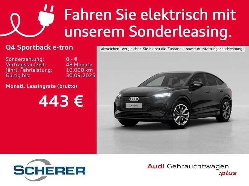 Mythosschwarz metallic (metallic) Gebraucht 2024 Audi Q4 Sportback e-tron Ambiente SUV | 49.990 € (Fairer Preis) - Bild 1/4