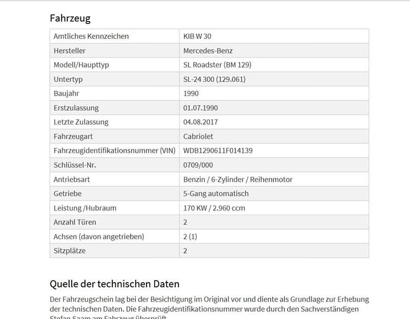 Gebraucht Mercedes SL300 231 PS (169 kW) 1990 Cabrio