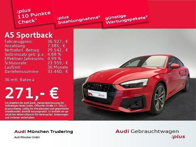 Tangorot metallic Gebraucht 2022 Audi A5 Sportback Ambiente Limousine | 36.378 € (Fairer Preis) - Bild 1/1
