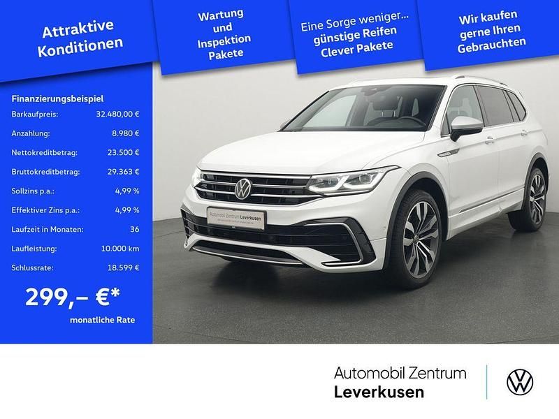Pure white Gebraucht 2022 VW Tiguan Allspace R-line SUV | 32.480 € (Fairer Preis) - Bild 1/4