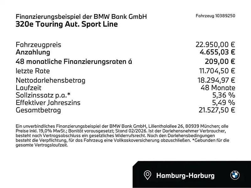Gebraucht BMW 320e Sport Line 204 PS (150 kW) 2022 Grau Kombi