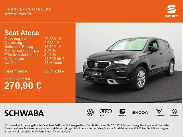 Gebraucht Seat Ateca Style 150 PS (110 kW) 2022 Schwarz SUV