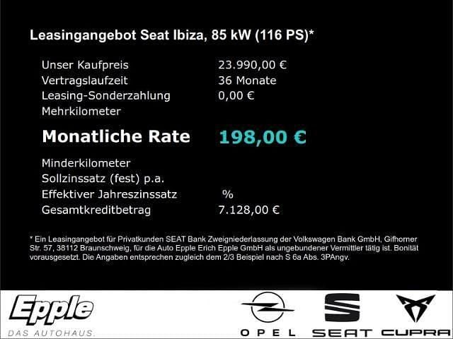 Neu Seat Ibiza 116 PS (85 kW) 2026 Weiß Limousine