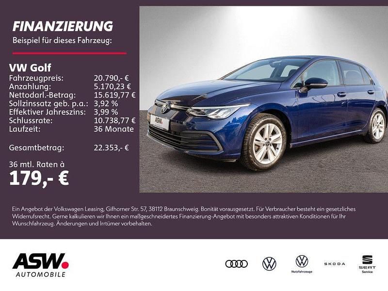 Atlantic blue metallic Gebraucht 2022 VW Golf VIII Life Limousine | 20.790 € (Guter Preis) - Bild 1/4