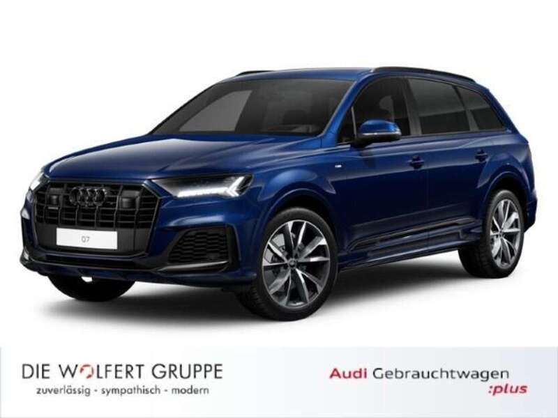 Blau (navarrablau metallic) Gebraucht 2024 Audi Q7 S-Line SUV | 65.440 € (Superpreis) - Bild 1/4
