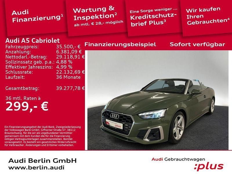 Gebraucht Audi A5 Cabriolet S-Line 204 PS (150 kW) 2023 Distriktgrün metallic Cabrio