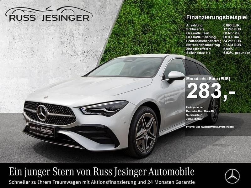Iridiumsilber metallic Gebraucht 2024 Mercedes CLA250e Shooting Brake AMG Kombi | 34.480 € (Fairer Preis) - Bild 1/3