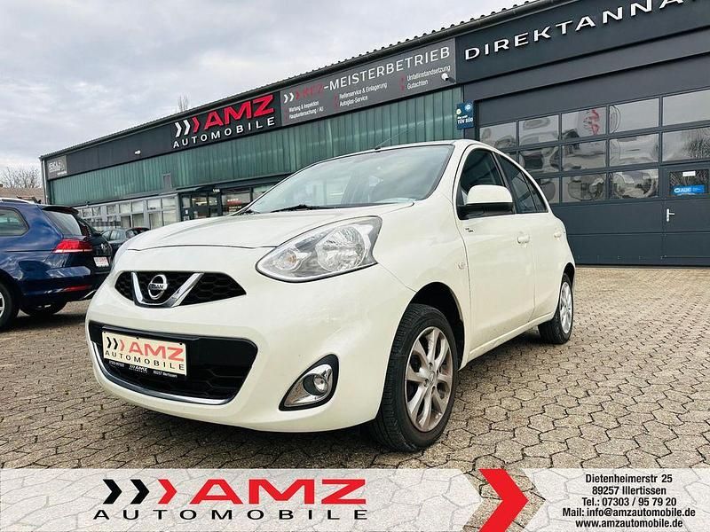 White pearl metallic Gebraucht 2015 Nissan Micra Acenta Limousine | 4.800 € (Fairer Preis) - Bild 1/4