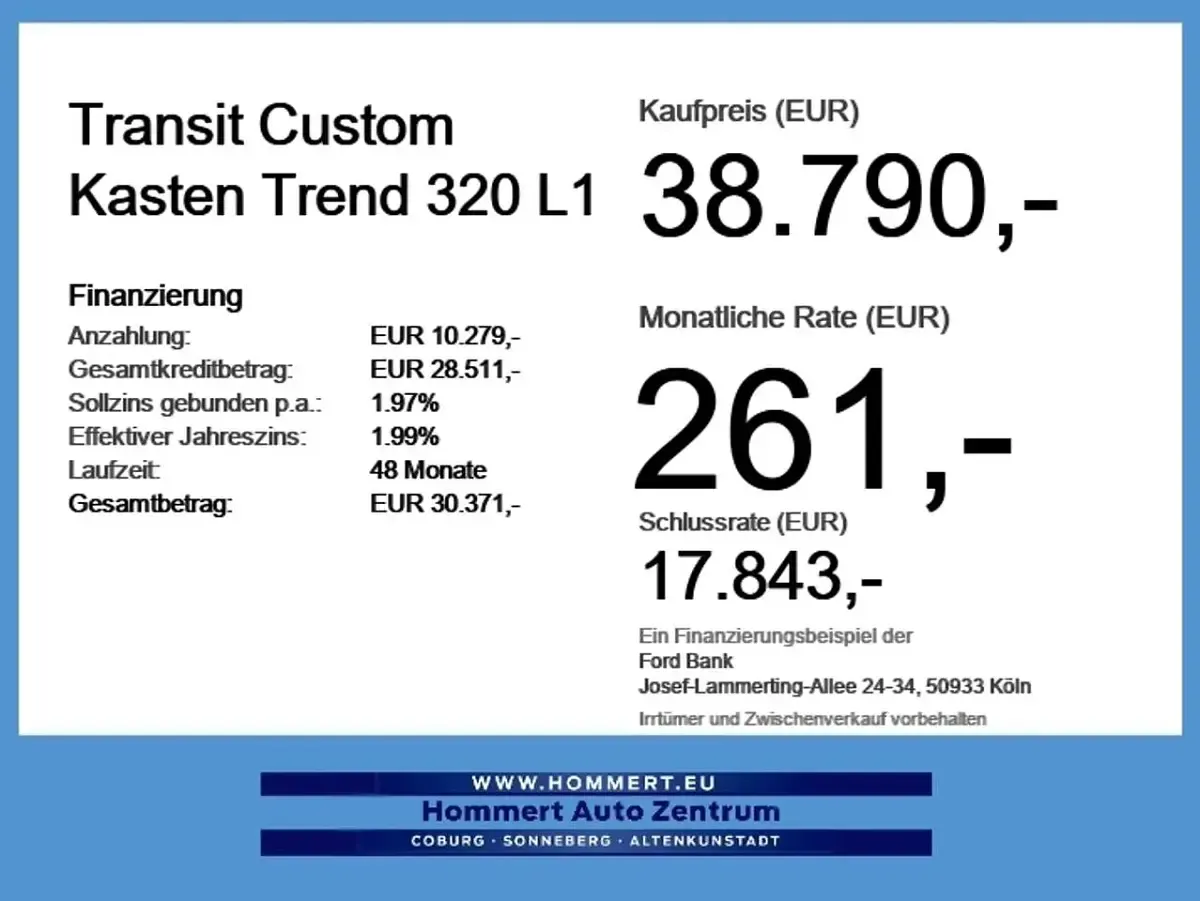 Neu Ford Transit Custom Trend 136 PS (100 kW) 2026 Frost weiß Van / Kleinbus