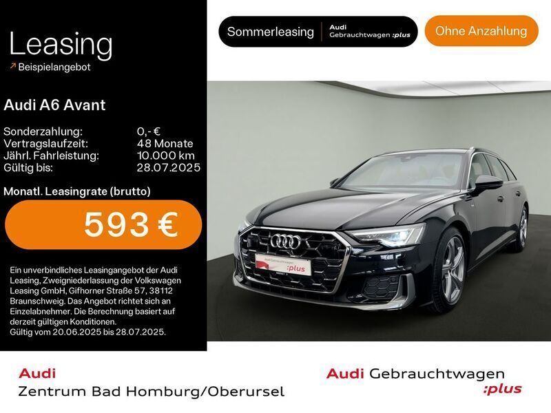 Mythosschwarz metallic Gebraucht 2024 Audi A6 S-Line Kombi | 59.380 € - Bild 1/4
