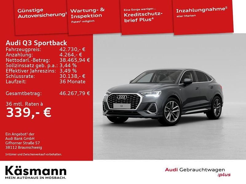 Grau Gebraucht 2025 Audi Q3 Sportback S-Line SUV | 42.730 € (Fairer Preis) - Bild 1/4