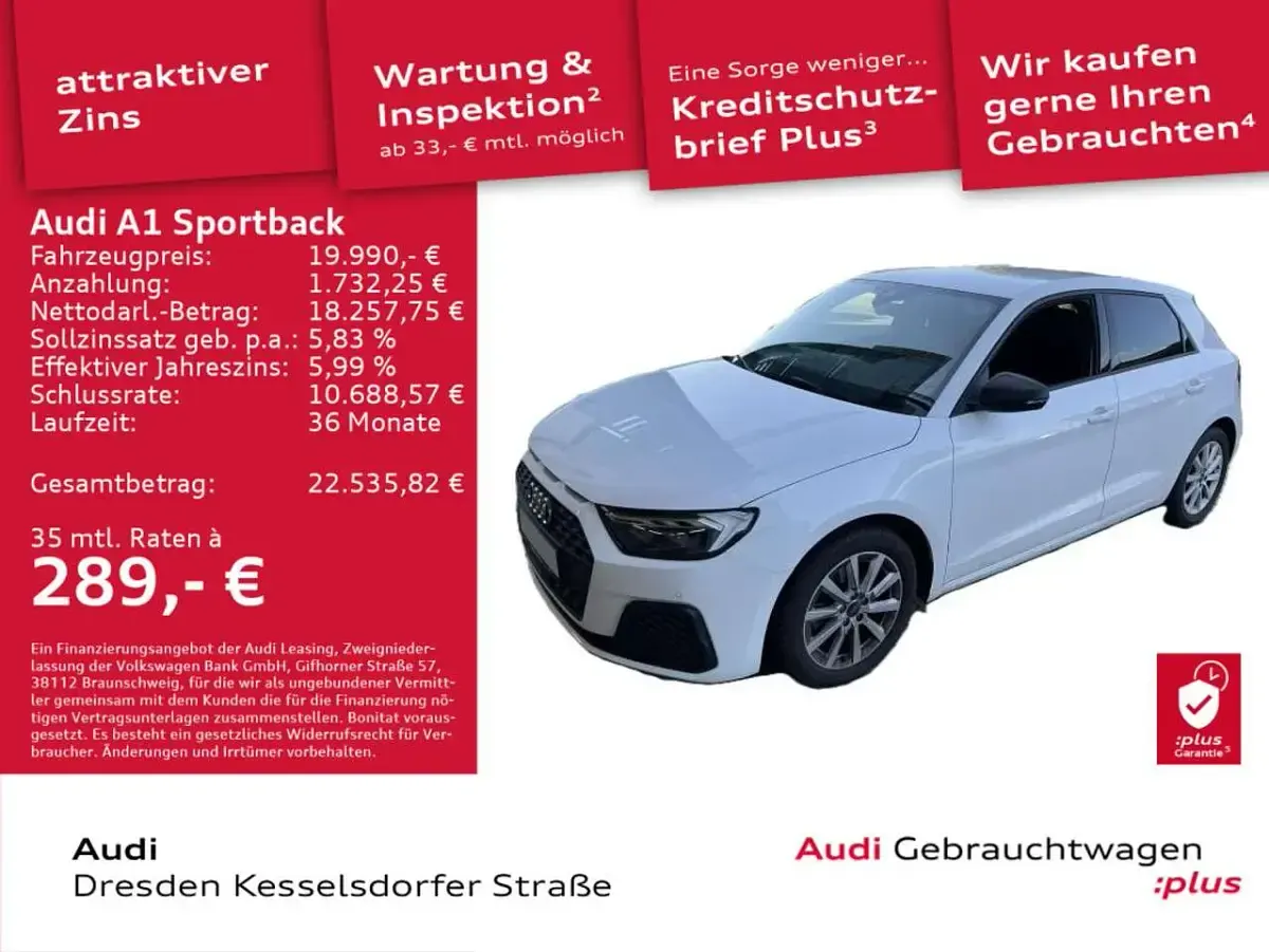Gebraucht Audi A1 110 PS (80 kW) 2023 Cortinaweiß SUV