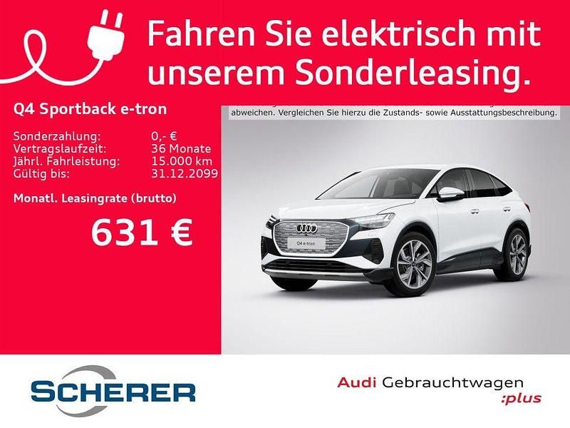 Gletscherweiß metallic (metallic) Gebraucht 2021 Audi Q4 Sportback e-tron Advanced Plus SUV | 29.999 € (Fairer Preis) - Bild 1/3