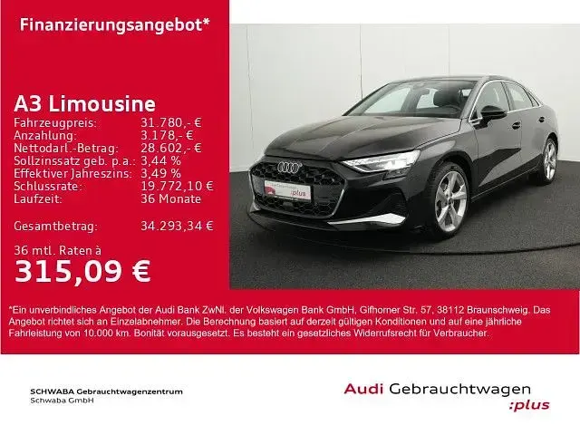 Używany Audi A3 Advanced Plus 150 KM (110 kW) 2025 Czarny Sedan/Limuzyna