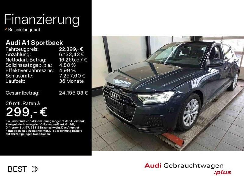 Gebraucht Audi A1 Sportback Advanced 150 PS (110 kW) 2022 Grau manhattangrau metallic/mythosschwar (metallic) Kleinwagen