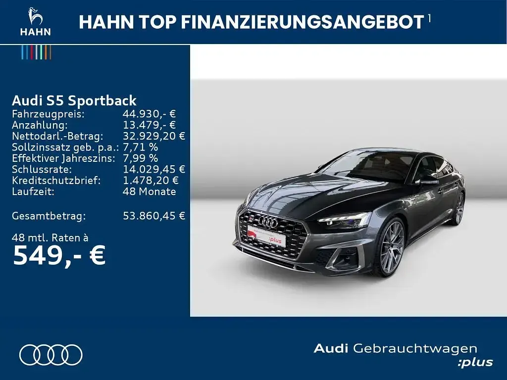 Gebraucht Audi S5 Sportback Sport 341 PS (250 kW) 2024 Grau Kleinwagen