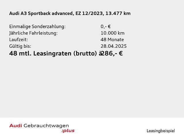 Gebraucht Audi A3 Ambiente 150 PS (110 kW) 2023 Schwarz Limousine