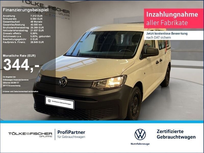 Weiß Gebraucht 2021 VW Caddy Maxi Basis Van / Kleinbus | 28.849 € (Fairer Preis) - Bild 1/4