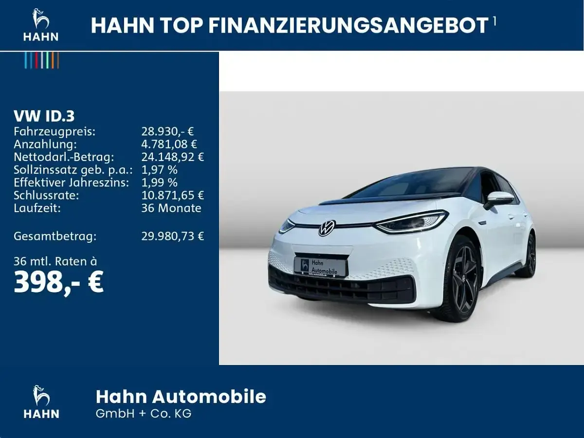 Usata VW ID.3 Pro 150 kW (204 CV) 2023 Bianco Utilitaria