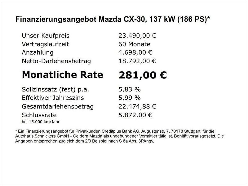Gebraucht Mazda CX-30 Homura-Line 186 PS (136 kW) 2023 Silber SUV