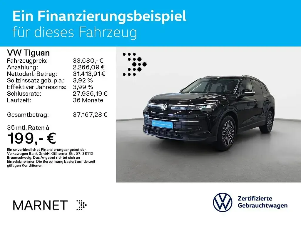 Gebraucht VW Tiguan Goal 150 PS (110 kW) 2025 Grenadillschwarz metallic SUV