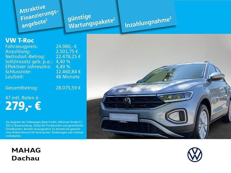 Silber Gebraucht 2022 VW T-Roc Life SUV | 24.980 € (Guter Preis) - Bild 1/3