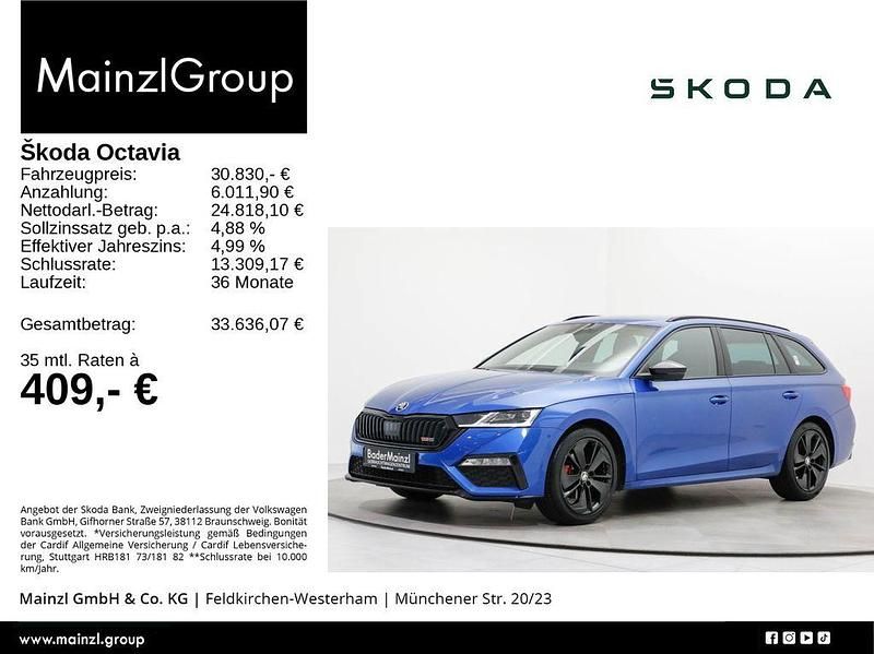 Raceblau metallic Gebraucht 2023 Skoda Octavia RS Kombi | 30.830 € (Fairer Preis) - Bild 1/3