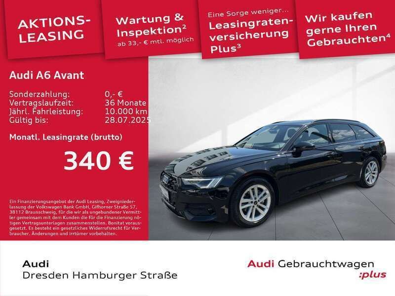 Mythosschwarz metallic Gebraucht 2024 Audi A6 Advanced Plus Kombi | 44.990 € - Bild 1/3