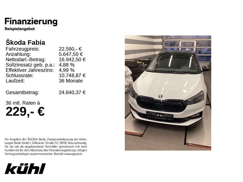 Gebraucht Skoda Fabia Monte Carlo 150 PS (110 kW) 2023 Moonweiss metallic Limousine