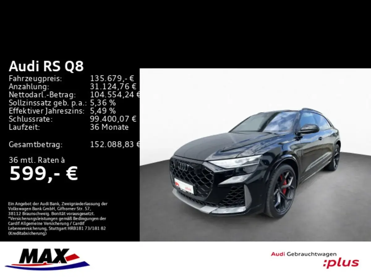 Gebraucht Audi RS Q8 Performance 640 PS (470 kW) 2024 Mythosschwarz metallic SUV