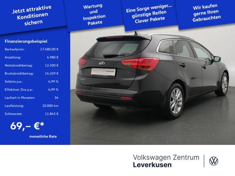 Gebraucht Kia Ceed Vision 135 PS (99 kW) 2018 Schwarz / black pearl (metallic) Kleinwagen