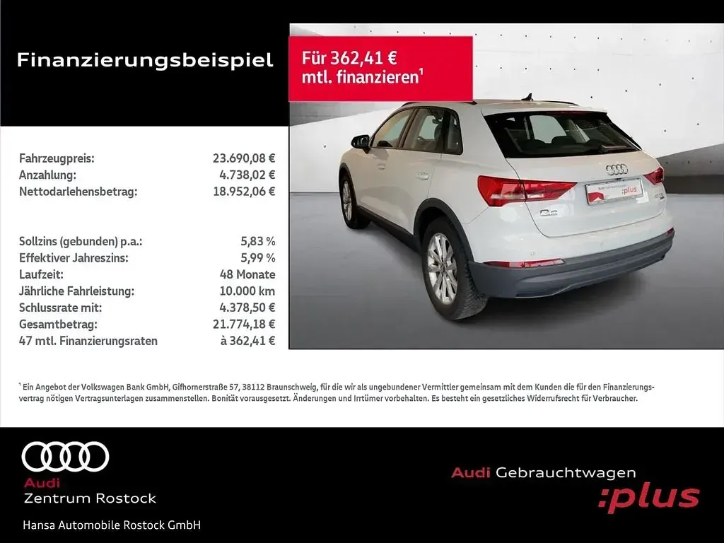 Gebraucht Audi Q3 Sport 190 PS (139 kW) 2019 Gletscherweiß metallic SUV