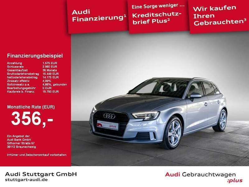 Silber Gebraucht 2019 Audi A3 Sportback Sport Kleinwagen | 18.440 € (Fairer Preis) - Bild 1/2